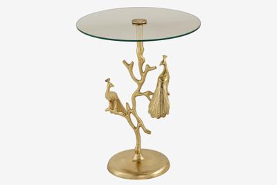 Side table WILDLIFE PEACOCK 60cm goud - 44829