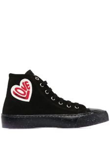 Love Moschino baskets montantes à patch logo - Noir