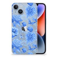 TPU Case voor Apple iPhone 14 Flowers Blue - thumbnail