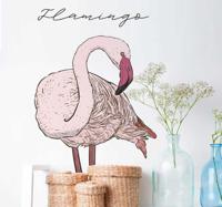 Flamingo muursticker - thumbnail