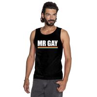 Gay Pride homo tanktop shirt zwart Mister Gay heren 2XL  - - thumbnail