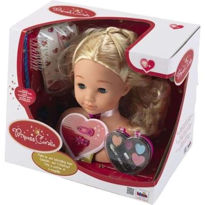 PRINSES CORALIE Kappers- en make-uphoofd met accessoires - 25 cm