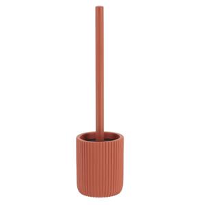 Tendance WC borstel met houder 101 series - terracotta - geribbeld - PS - 9 x 37 cm - toiletborstel