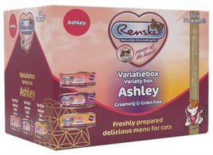Renske vers mousse kat variatiebox ashley zalm / eend / kip graanvrij (30X70 GR)