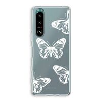 White butterfly: Sony Xperia 5 III Transparant Hoesje