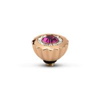 Melano Twisted Ribbed CZ Steentje Fuchsia Rosé Melano Twisted Ribbed CZ Steentje Fuchsia Rosé