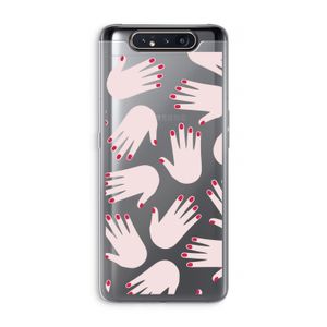 Hands pink: Samsung Galaxy A80 Transparant Hoesje