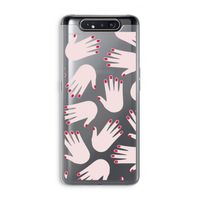 Hands pink: Samsung Galaxy A80 Transparant Hoesje