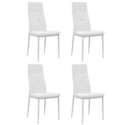 Eetkamerstoelen 4 st kunstleer wit