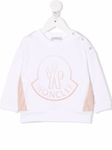 Moncler Enfant sweat colour block à logo imprimé - Blanc