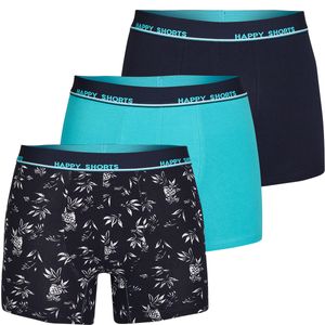 Happy Shorts Happy Shorts 3-Pack Boxershorts Heren Hawaii Blauw