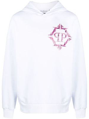 Philipp Plein hoodie Chrome à logo imprimé - Blanc