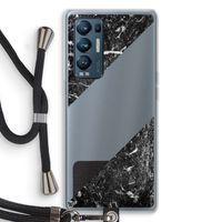 Zwart marmer: Oppo Find X3 Neo Transparant Hoesje met koord