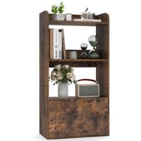 Boekenkast met Lade Vrijstaande Kast met 3-Laags Open Plank Displayplank met Anti-Kantelkits voor Woonkamer Kantoor