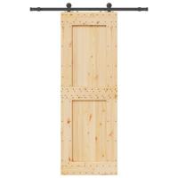 Schuifdeur met beslag 80x210 cm massief grenenhout