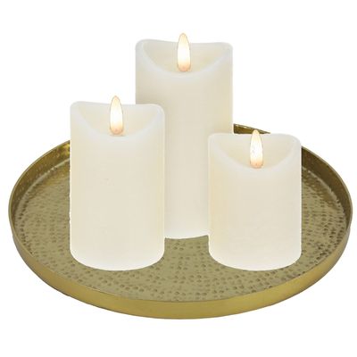 Kaarsenplateau/kaarsenbord Marbella - Metaal - goud - Dia 24 cm Kaarsenplateau/kaarsenbord Marbella - Metaal - goud - Dia 24 cm