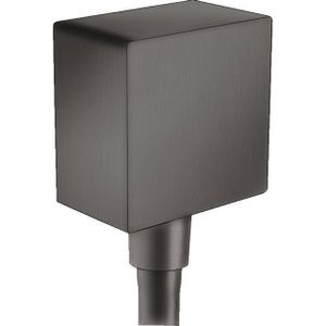 Hansgrohe Fixfit Square muuraansluitbocht m. terugslagklep brushed black chroom 26455340