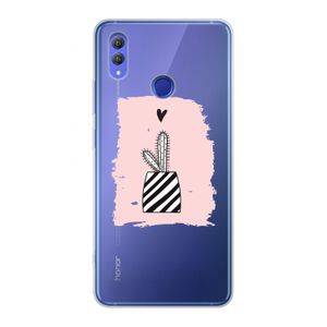 Zwart-wit cactus: Honor Note 10 Transparant Hoesje