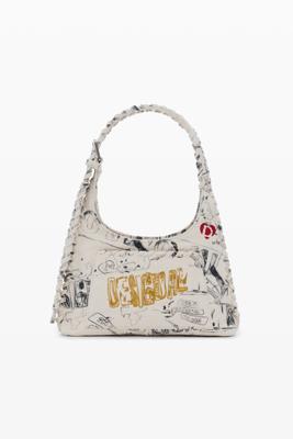 Middelgrote tas met lettering - WHITE - U