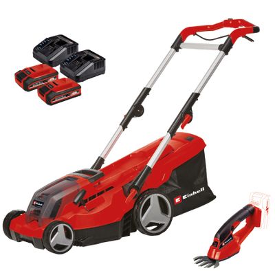 Einhell GE-CM 36/37 Li Kit - Accu Grasmaaier + Accu Gras-/Heggenschaar | 2 x 3.0 Ah + 2 x laders - 3413173 3413173