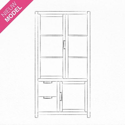 Vitrinekast Vermont | Hout  | Eikenhout | Bruin