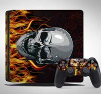 PS4 sticker schedel vuur - thumbnail