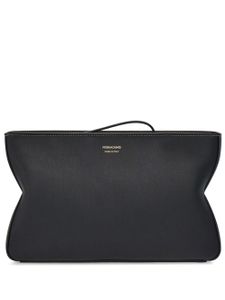 Ferragamo pochette en cuir à logo - Noir