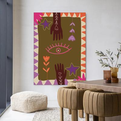 Urban Cotton Wandkleed 'Hands' 110 x 145cm in Frame - black