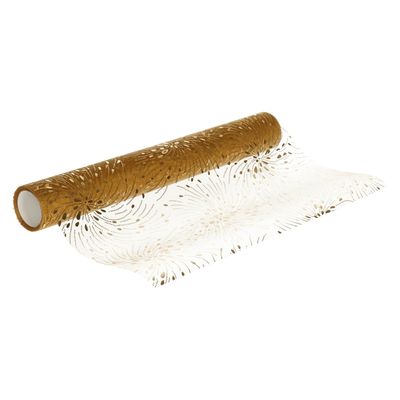 Kerst decoratie stof of tafelloper - goud - 28 x 500 cm - organza