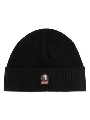 Parajumpers bonnet à patch logo en mérinos mélangé - Noir