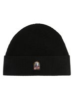 Parajumpers bonnet à patch logo en mérinos mélangé - Noir