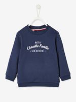 Sweatshirt voor kinderen onze Chouette Famille capsule collectie vertbaudet in biokatoen inkt