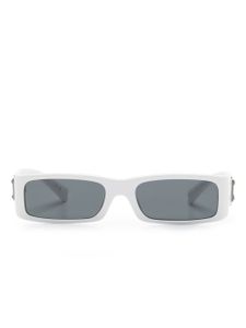 Dolce & Gabbana Eyewear lunettes de soleil rectangulaires à plaque logo - Blanc