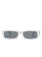 Dolce & Gabbana Eyewear lunettes de soleil rectangulaires à plaque logo - Blanc - thumbnail