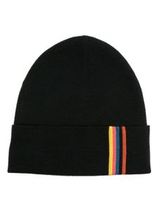 Paul Smith bonnet en laine à détails rayés - Noir