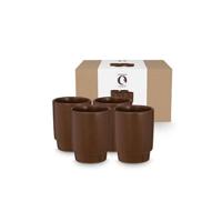 vtwonen - Mugs - Brown - Ceramic - 250ml - Set of 4 vtwonen - Mugs - Brown - Ceramic - 250ml - Set of 4