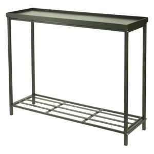 Plantenrek/plantentafel - groen - metaal - 75 x 23 x 60 cm - binnen en buiten