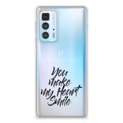 Motorola Edge 20 Pro | Siliconen hoesje | met naam Heart Smile