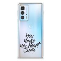 Motorola Edge 20 Pro | Siliconen hoesje | met naam Heart Smile