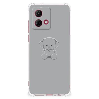 Motorola Moto G84 Stevig | Bumper Hoesje | Grijs Baby Olifant