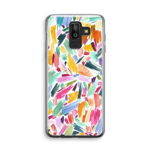 Watercolor Brushstrokes: Samsung Galaxy J8 (2018) Transparant Hoesje