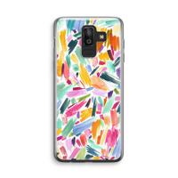 Watercolor Brushstrokes: Samsung Galaxy J8 (2018) Transparant Hoesje