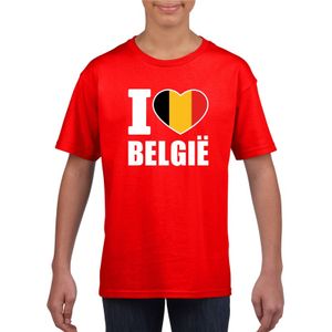 Rood I love Belgie shirt kinderen