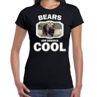 Dieren bruine beer t-shirt zwart dames - bears are cool shirt