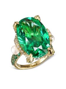 Anabela Chan bague Tourmaline Mermaid en or 18ct - Vert