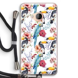 Bloemen tukan: HTC U Play Transparant Hoesje met koord