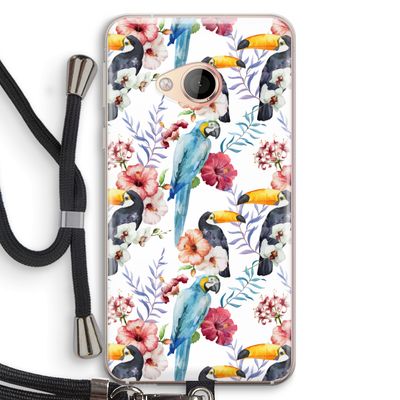 Bloemen tukan: HTC U Play Transparant Hoesje met koord