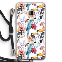 Bloemen tukan: HTC U Play Transparant Hoesje met koord