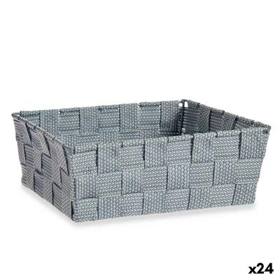 Veelzijdige mand Kipit Grijs Polyester Stof Vlechten 2,4 L (24 Stuks)
