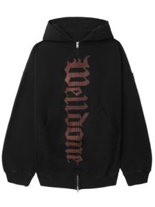 We11done hoodie zippé à logo imprimé - Noir